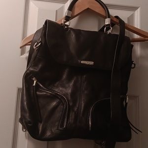 Leather backpack handbag
